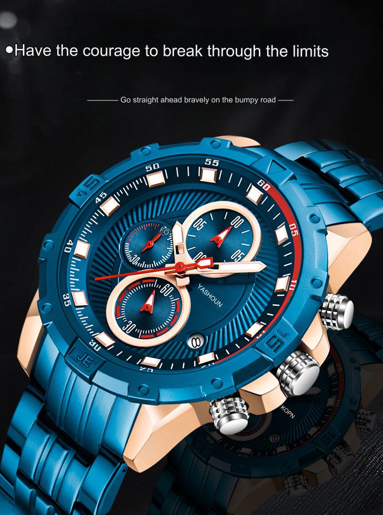 Men's Fashion Watch Luxury Quartz watch Men's Business Watch Men's Calendar Clock