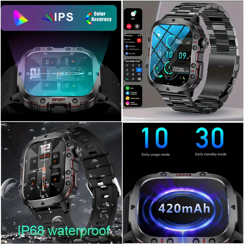 New Smart Watch For Men Wireless Talk Sports Fitness AI Voice Outdoor 100+ Sports Mode Outdoor Smart Watch