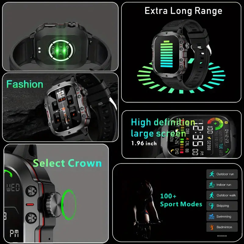 New Smart Watch For Men Wireless Talk Sports Fitness AI Voice Outdoor 100+ Sports Mode Outdoor Smart Watch