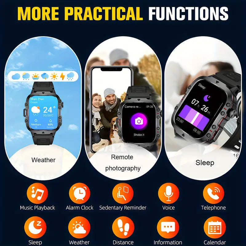 New Smart Watch For Men Wireless Talk Sports Fitness AI Voice Outdoor 100+ Sports Mode Outdoor Smart Watch